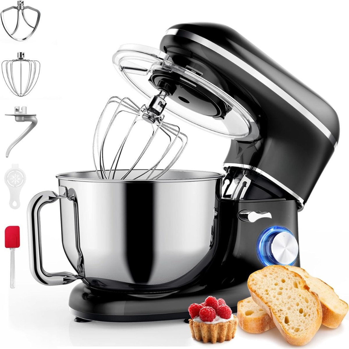 AMA® Mixer met Mengkom - Keukenmachine - Keukenrobot - Inclusief Accessoires - 38x24x32cm