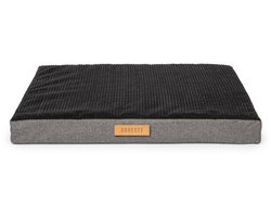 Dogeste orthopedische hondenmatras XXL voor grote honden, ribfluweel en cordura, afneembare hoes, kleur grijs-zwart