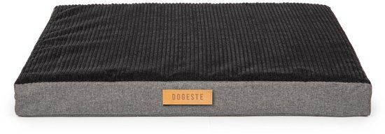 Dogeste orthopedische hondenmatras XXL voor grote honden, ribfluweel en cordura, afneembare hoes, kleur grijs-zwart
