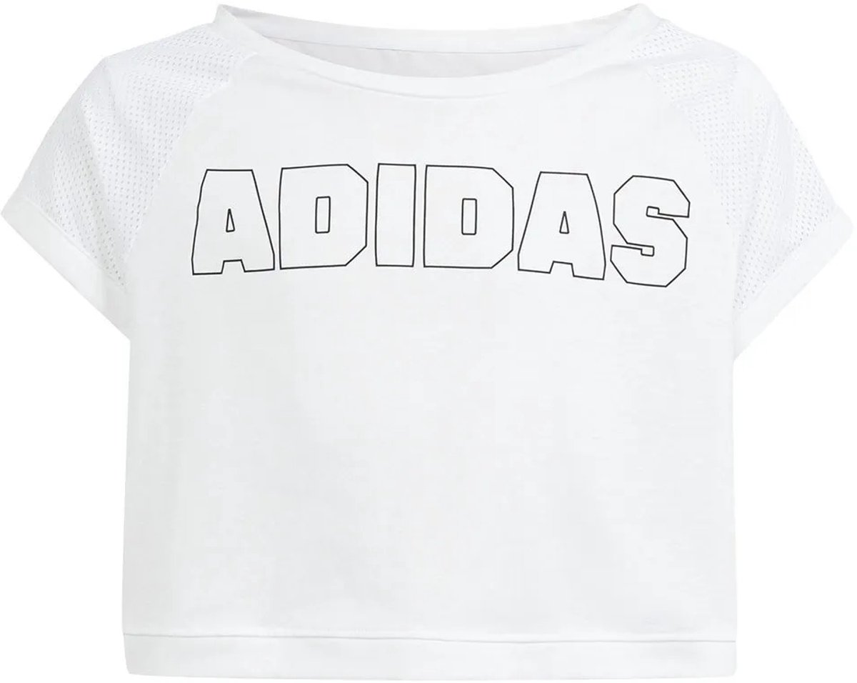 Adidas Cropped T-shirt Met Korte Mouwen 11-12 Years Kinderen Zwart
