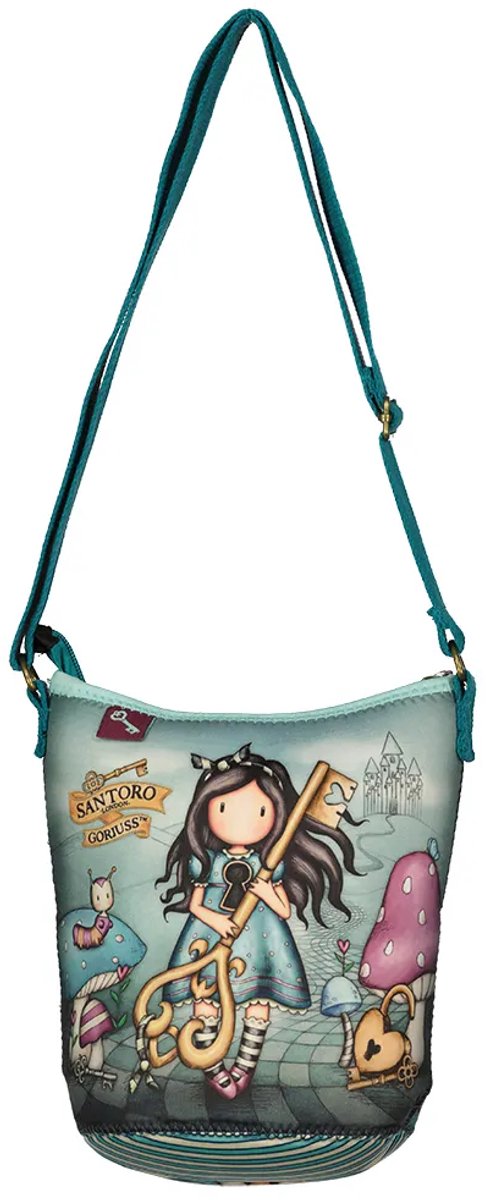 Schoudertas Gorjuss Curiosity Grijs Groen (19.5 x 18.8 x 11 cm)