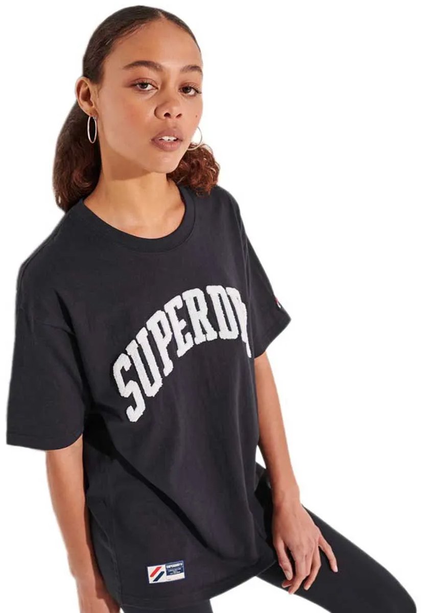 Superdry Varsity Arch Mono T-shirt Met Korte Mouwen XS Vrouw Blauw