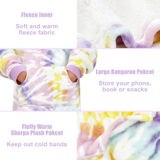 Warme hoodie-deken met capuchon voor kinderen