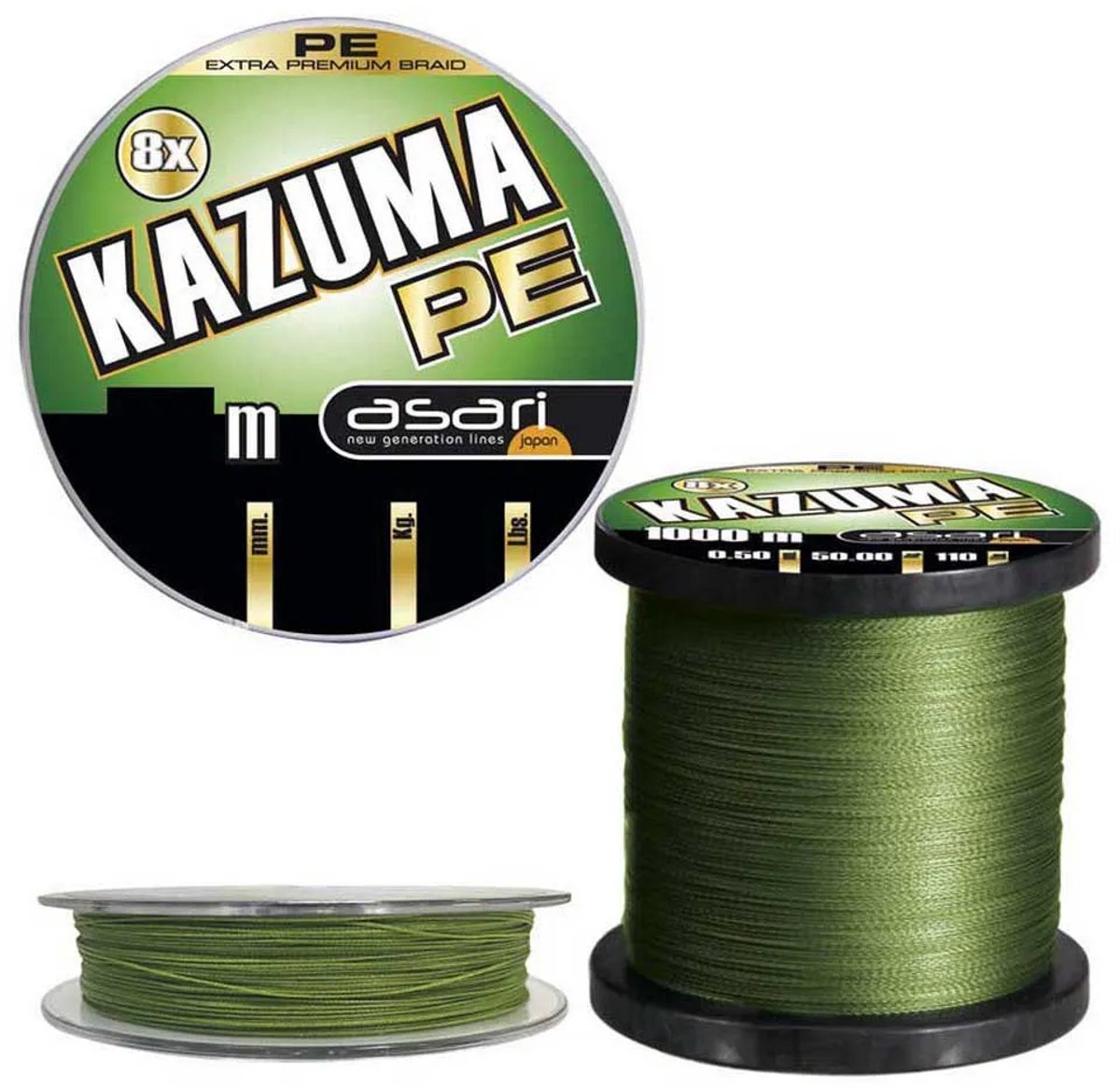 Asari Kazuma 8x Gevlochten Vislijn 150 M Groen 0.120 mm