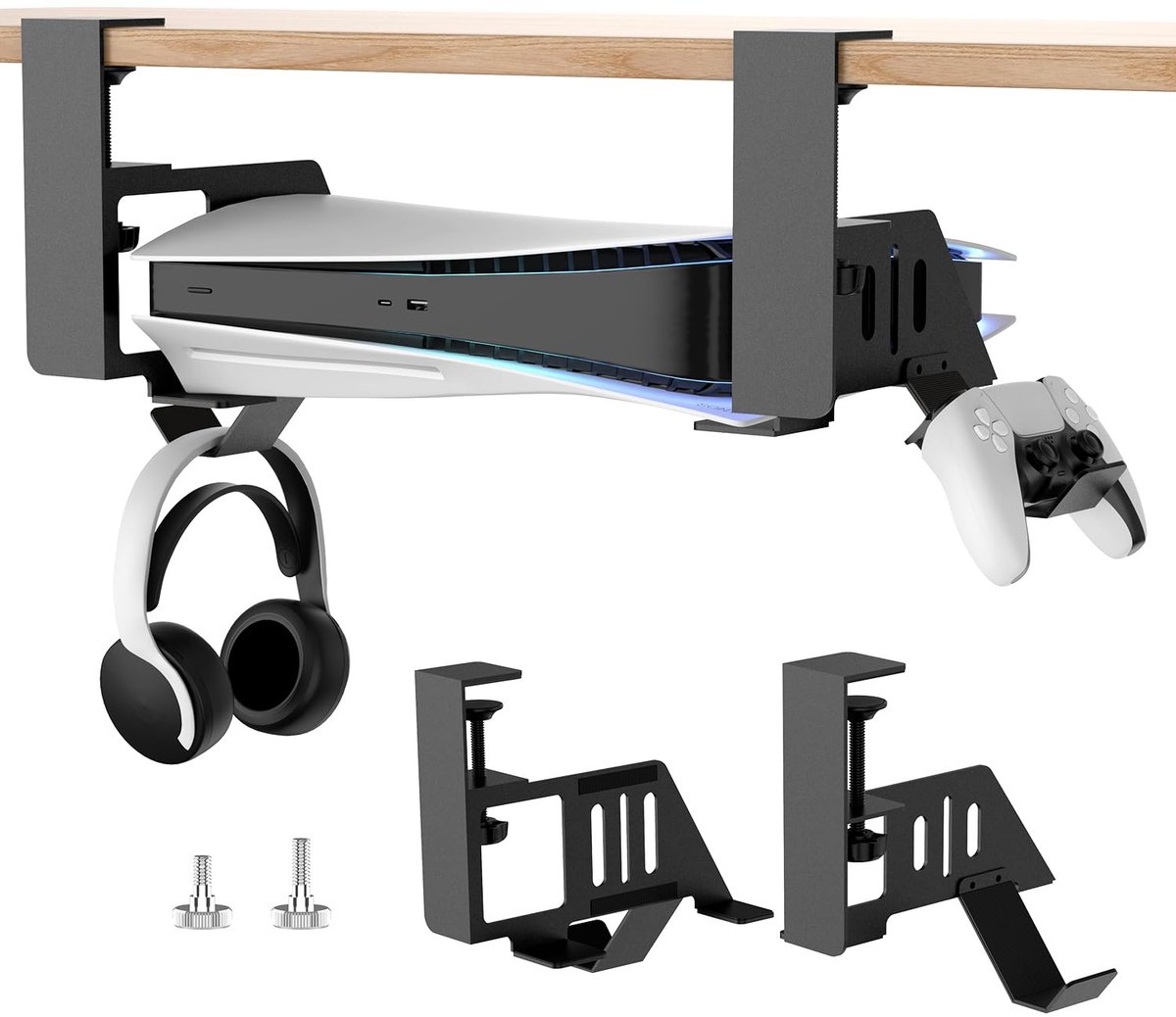 Unyqoos® Verstelbare horizontale standaard voor Playstation 5 met controllerhouders