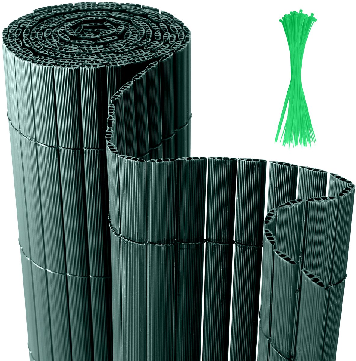 1.8 x 4 m PVC Tuinscherm voor Privacy – Tuinafscheiding & Balkonscherm – Groen
