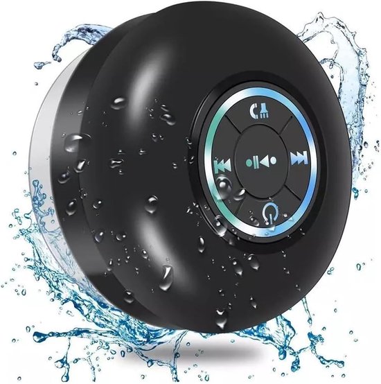 Bluetooth douche speaker waterdicht met zuignap, LED licht, draagbaar, handsfree bellen, bass stereo, mini draadloze speaker