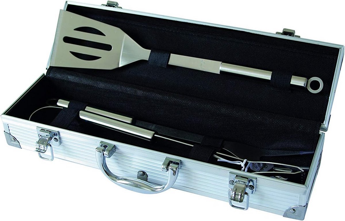 Metalen Koffer met Grillbestek Set