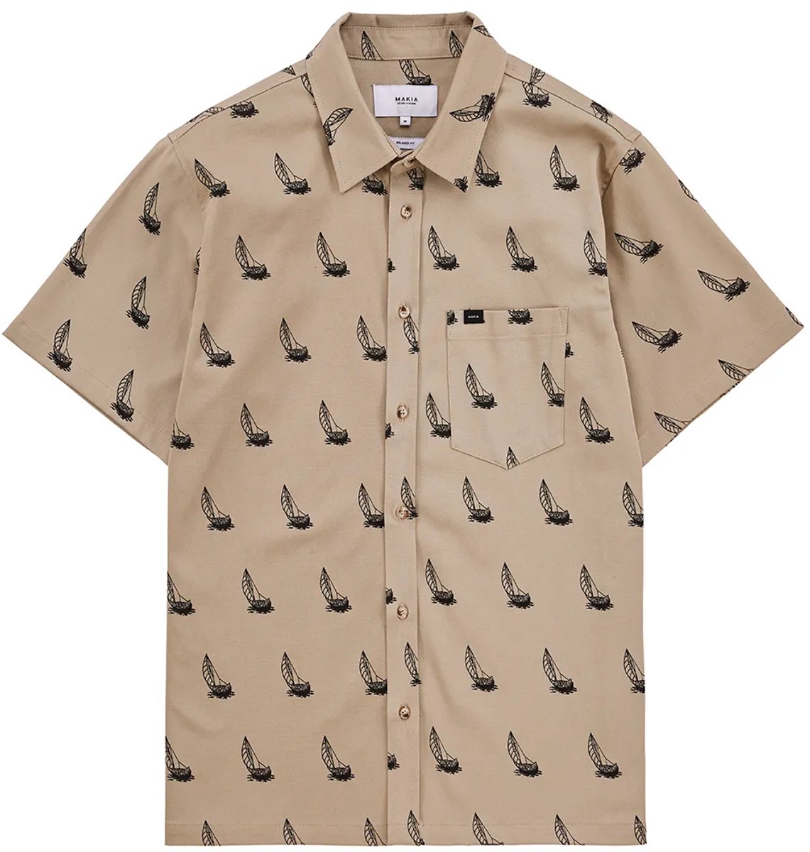 Makia Heeling Overhemd Met Korte Mouwen Beige M Man