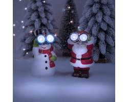 Solar Kerstdecoratie Met LED Verlichting – Koud Wit Licht – Sneeuwman Rendier Of Kerstman – Werkt Op Zonne-Energie – Voor Binnen En Buiten – Weerbestendig – 8 X 7,5 X 14 Cm – 3 Types Willekeurig 1 Stuks (59763)