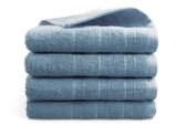 DoubleLife Handdoeken 50x100 cm - Set van 4 - 100% Katoen, waarvan 50% Gerecyclede Katoen - GRS Gecertificeerd - Cashmere Blue