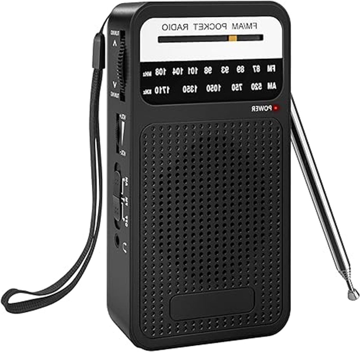 Radio Noodradio Kleine Draagbare Radio Portable AM FM Radio Met Beste Ontvangst 72 Uur Batterijduur Noodpakket Denk Vooruit Luide Speaker 2 AA Batterijen Koptelefoonaansluiting voor Binnen Buiten Noodgebruik Zwart
