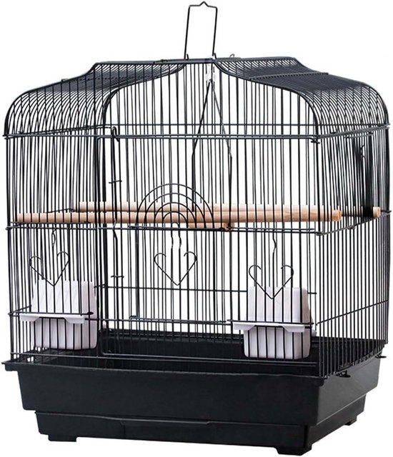 Reisvogel Vogelkooi kleine papegaaien & parkieten - Draagbare vluchtkooi met handvat, zitstokken & uittrekbare lade, 52×46×36 cm