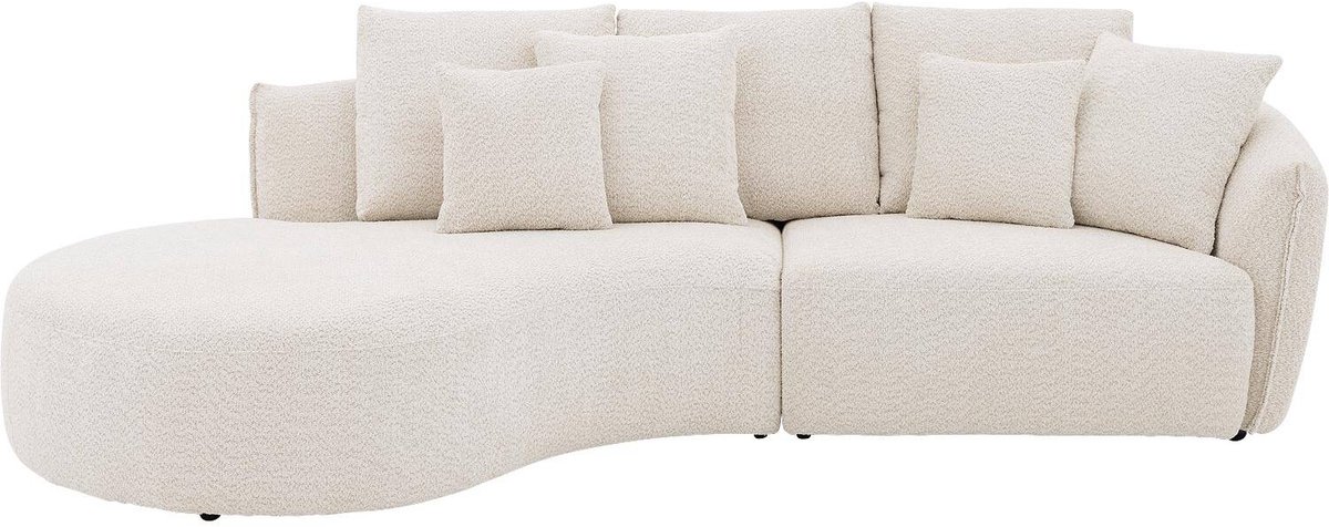 Goossens Fay Hoekbank - Stof - Wit - 294 x 85 x 164 cm - Links