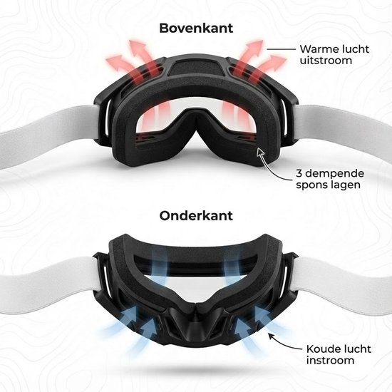 THOR® - Premium Crossbril - Skibril - Antikras Lens - UV-bescherming - Unisex - Zwart van Merkloos — afbeelding 2