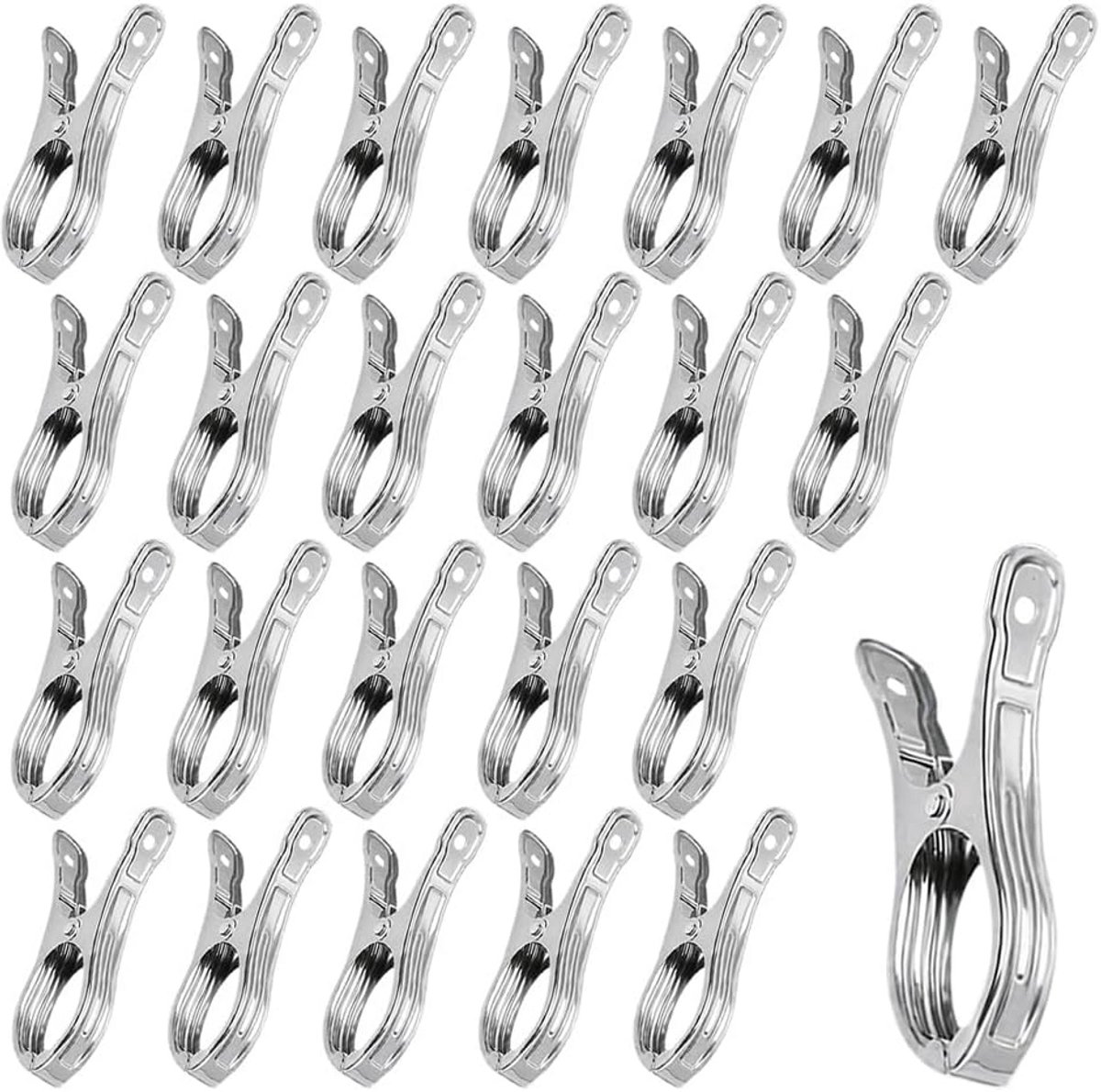 50x Sterke RVS Wasknijpers - Winddicht & Roestvrij - Voor Zware Kleding
