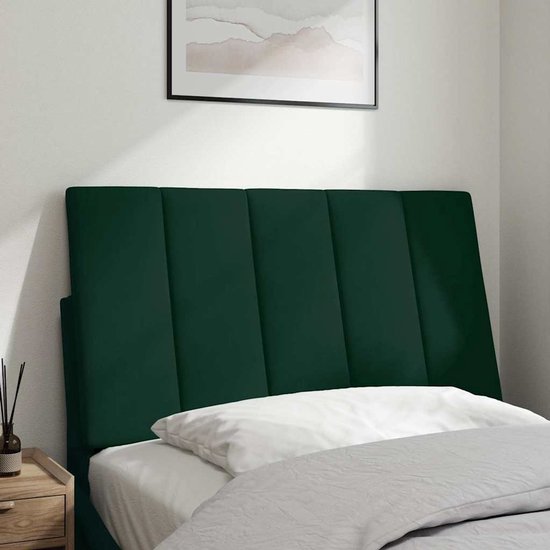 vidaXL-Coussin tête de lit-90 cm-velours-vert foncé