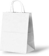 Papieren Tasjes Kraft - Wit - Large - 50 Stuks