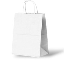 Papieren Tasjes Kraft - Wit - Large - 50 Stuks