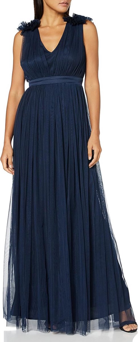 Elegante Maxi Jurk Dames met Ruche V-hals voor Bruiloft, Gala of Feest