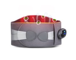 KZQ Rechargeable Heating Waist Belt Elektrisch Warmtekussen Infrarood Rood Licht Therapie Warmteband Voor Rugpijn Nek Buik Met 3 Vibratiestanden Snelle Opwarming 3 Warmtestanden 40 60℃ 1800mAh Batterij Automatische Uitschakeling Machinewasbaar-Grey