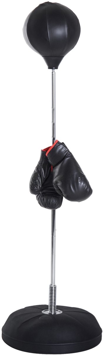 HOMCOM Boks Punchbag Set - Staal - 43x43x144cm - Zwart