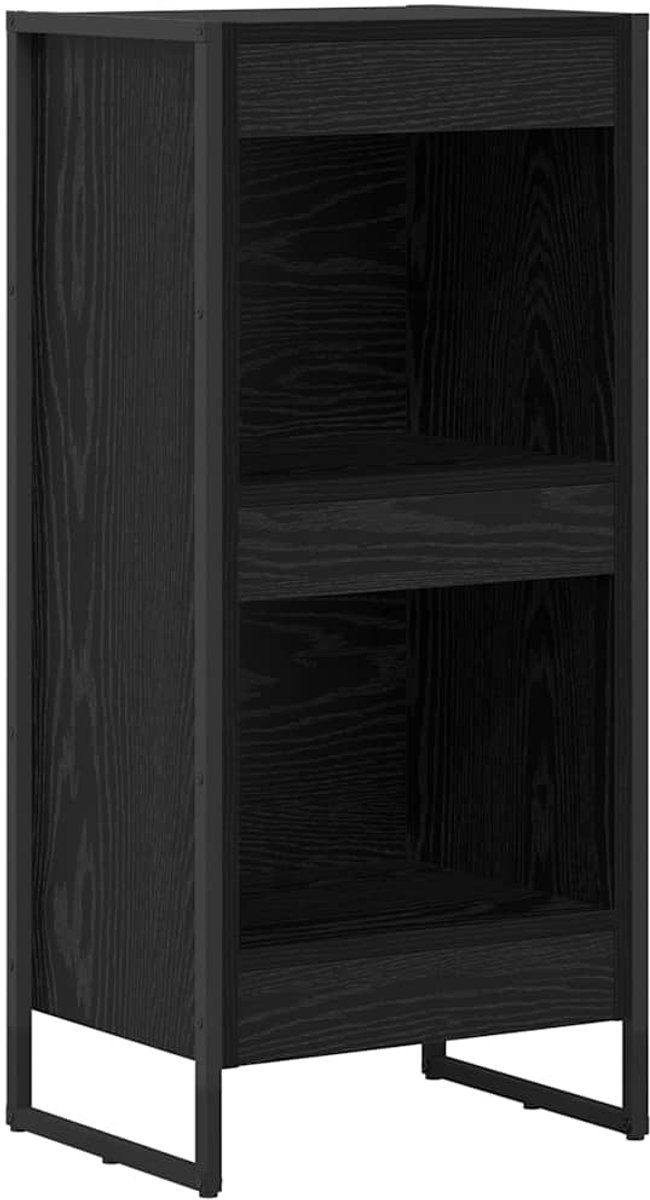 vidaXL - Boekenkast - Zwart - Eiken - 40 - x - 30 - x - 86,5 - cm - Bewerkt - hout