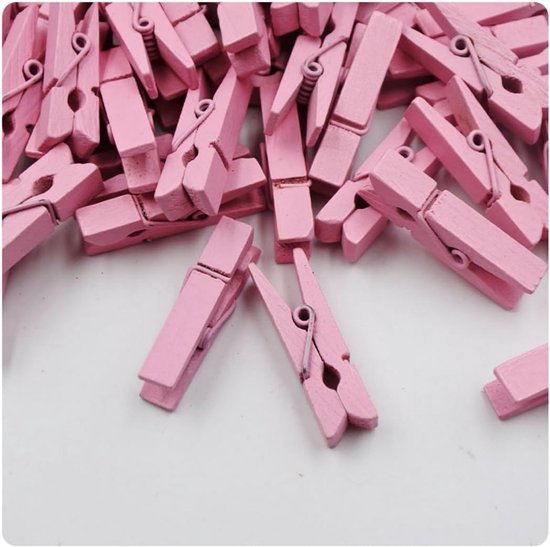 Houten mini wasknijpers groen 25x3mm 36 stuks