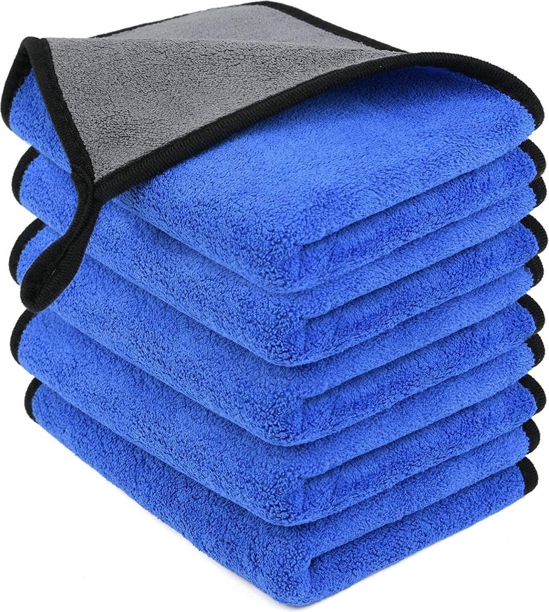Microvezel auto Poetsdoek - Auto poets doek - 40/40CM - Blauw/Grijs - 10 stuks - Poetsdoek voor auto - Autodoek - Schoonmaakdoek - Zachte doek - Microdoek - Doek voor schoonmaak - CHPN