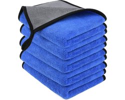 Microvezel auto Poetsdoek - Auto poets doek - 40/40CM - Blauw/Grijs - 10 stuks - Poetsdoek voor auto - Autodoek - Schoonmaakdoek - Zachte doek - Microdoek - Doek voor schoonmaak - CHPN