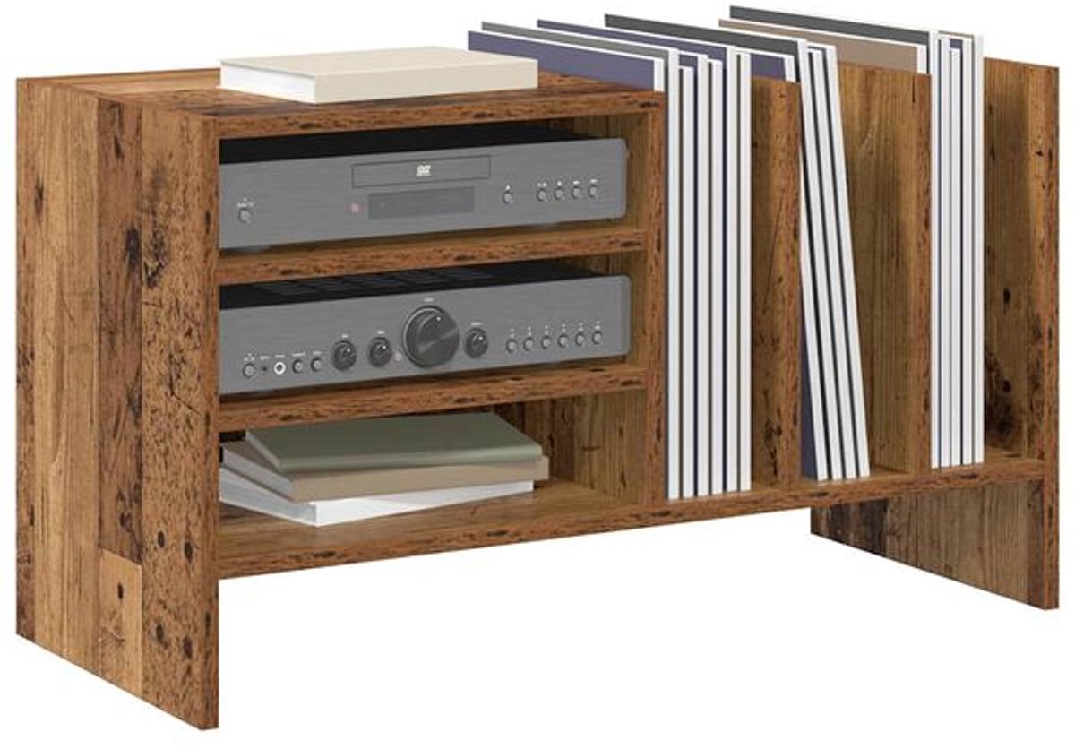 Platenspelermeubel - LP-kast - Platenspelerkast - Draaitafelstandaard - Platenspelerstandaard - Vintage Displayplank - Oudhout