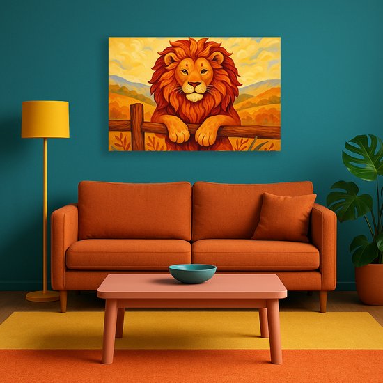 Leeuw wanddecoratie – acrylglas – acrylaat – 75x50 cm