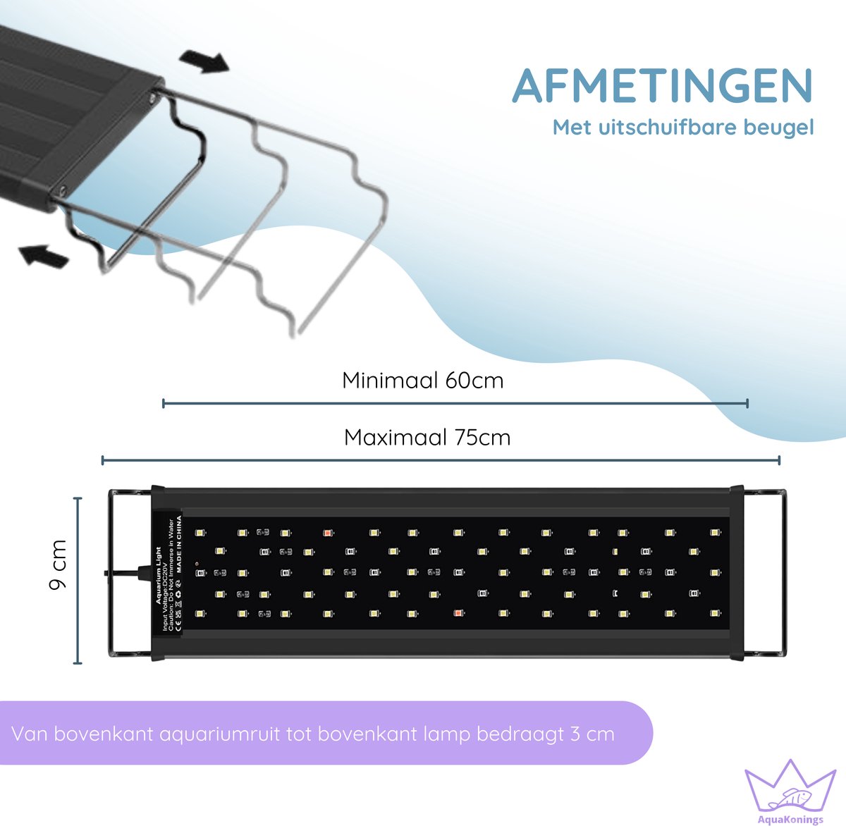 AquaKonings LED Aquariumlamp 60-75cm, dimbaar met timer thumbnail 6