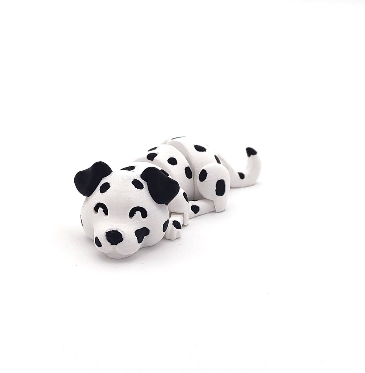 Gearticulleerde Dalmatier Hond – Flexibel Beweegbaar 3D Print Wit Zwart – Schattig Hondje Figuur