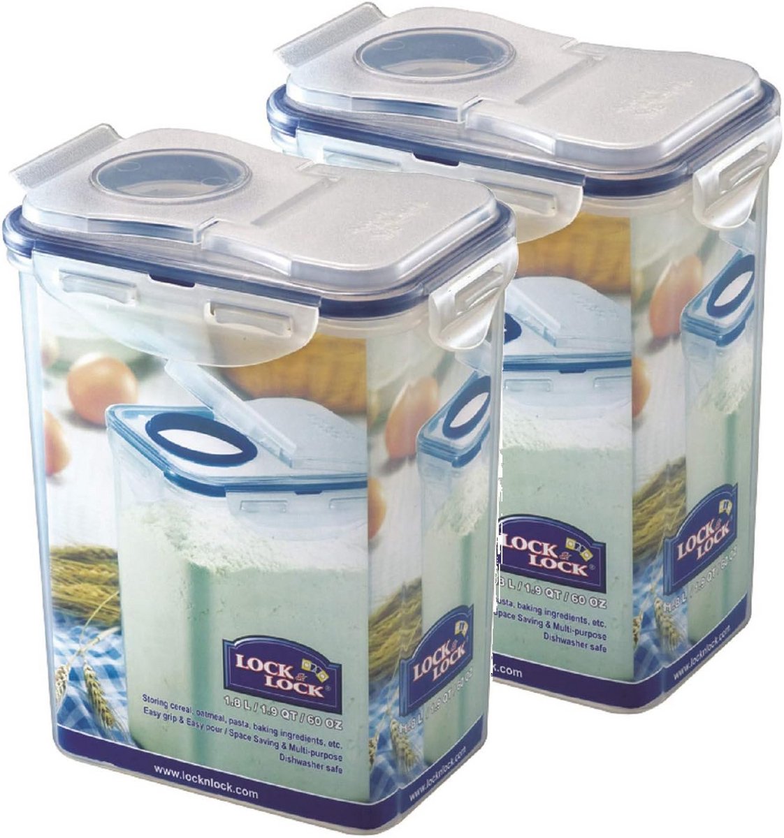 Set van 2 Multifunctionele Vershouddozen 1800 ml - Ideaal voor Opslaan en Vershouden