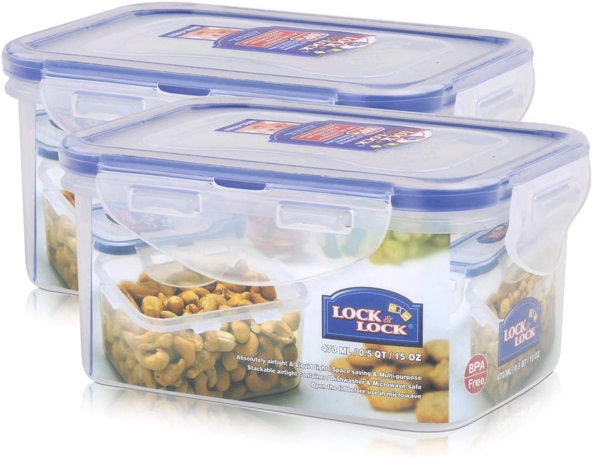 Stapelbare Luchtdichte Container 470ml - Rechthoekig