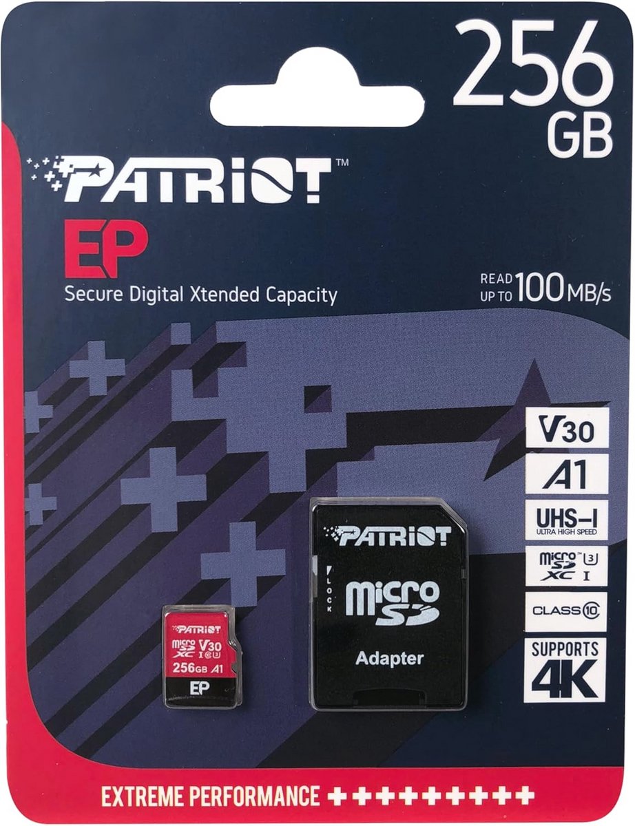 256 GB A1 Micro SD Card voor Android Mobiele Telefoons en Tablets - 4K Video-opname