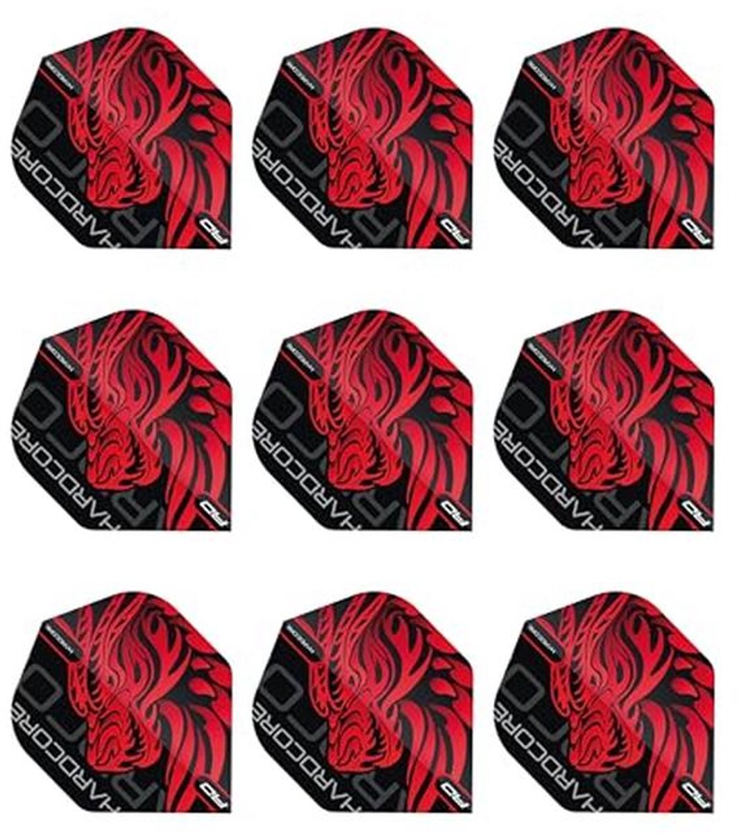 Hardcore Dart Flights - 3 Sets Per Pack (9 Dart Flights)