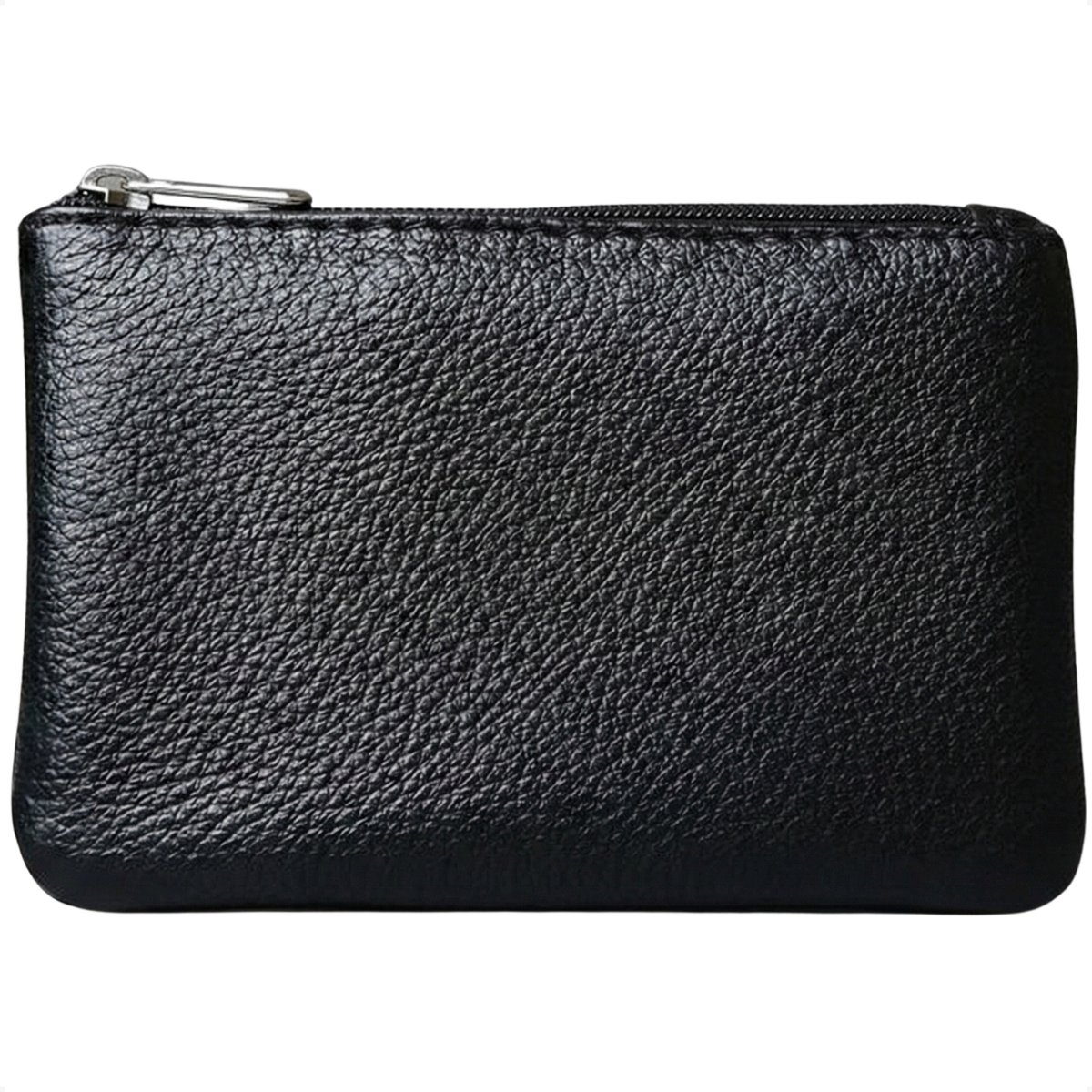 Techidna - Kleine Portemonnee met Rits - 10x13 cm - Dames & Heren - Zwart - Vegan Leer - Compact design sleuteltasje