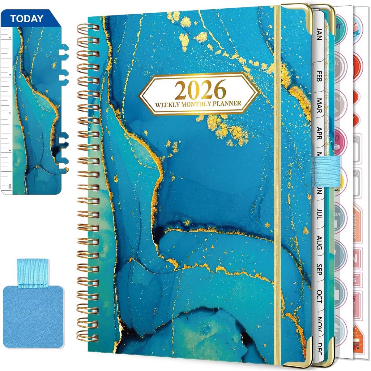 Agenda 2026 Weekplanner A5 Academisch Dagboek Januari t/m December - Inclusief Penlus, Liniaal en Stickers