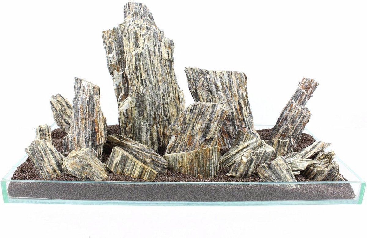 Natuurlijke leisteen voor aquarium en terrarium - decoratieve zeestenen voor waterfiltratie en schuilplaatsen