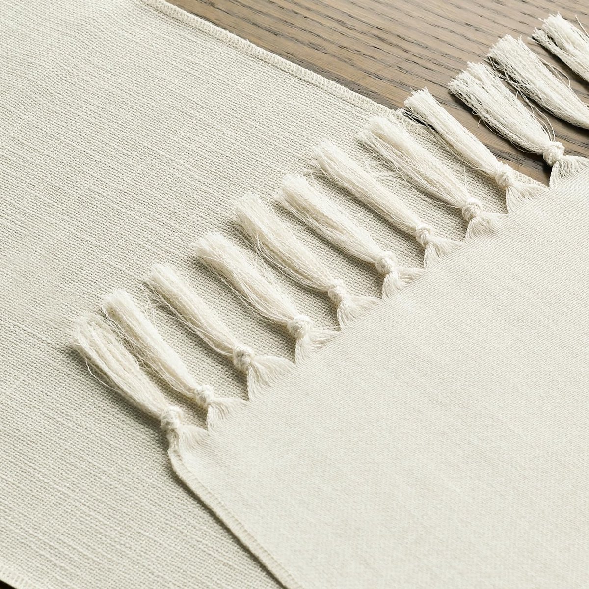 Elegante Beige Boho Tafelloper voor Landelijke Decoratie - 33x143 cm
