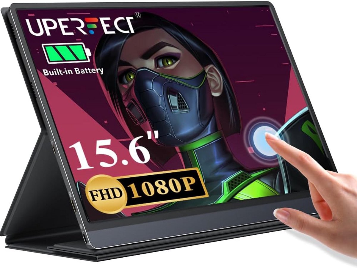 Draagbare Monitor 15.6 Inch Touchscreen 1080P FHD met Blokkerende Duidelijkheid en Ultra Dun Ontwerp