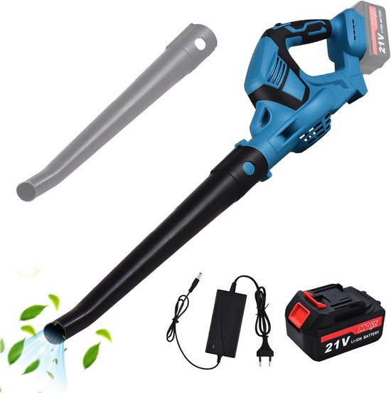 Bladblazer 20 V 5,0 Ah Accu, draadloze bladblazer, 2 versnellingen elektrische bladreiniger voor gazononderhoud, 320CFM 150MPH blazer voor terras, tuin, auto's en depot, snellader inbegrepen