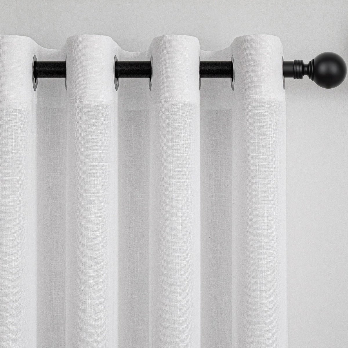 Unyqoos Set van twee witte semi-transparante gordijnen voor moderne woonkamer