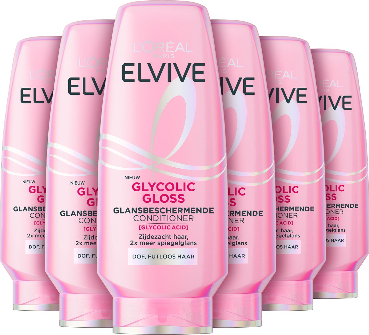 L'Oréal Paris Elvive Glycolic Gloss Conditioner 200ml - Dof haar - 6 stuks