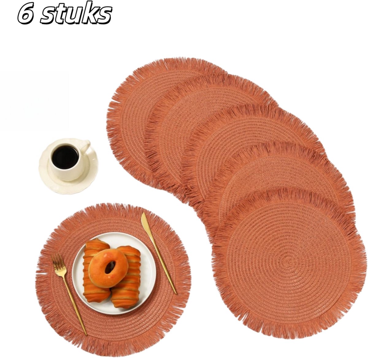 Juvale Ronde Kantinen Placemats – 250 Stuks, Bruin, 30,5 Cm Diameter, Ideaal Voor Desserts, Bakwaren En Feestjes