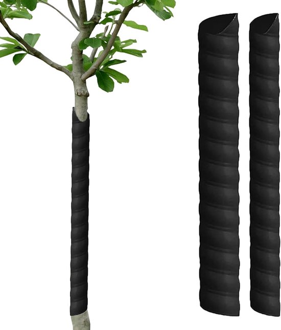 Foto: Boomstambeschermers planten bescherming winter 2 stuks planten bescherming tegen vorst planten bescherming vorst planten bescherming hoesjes plantbeschermint boombeschermers boomstam bescherming boomstam beschermers zwart