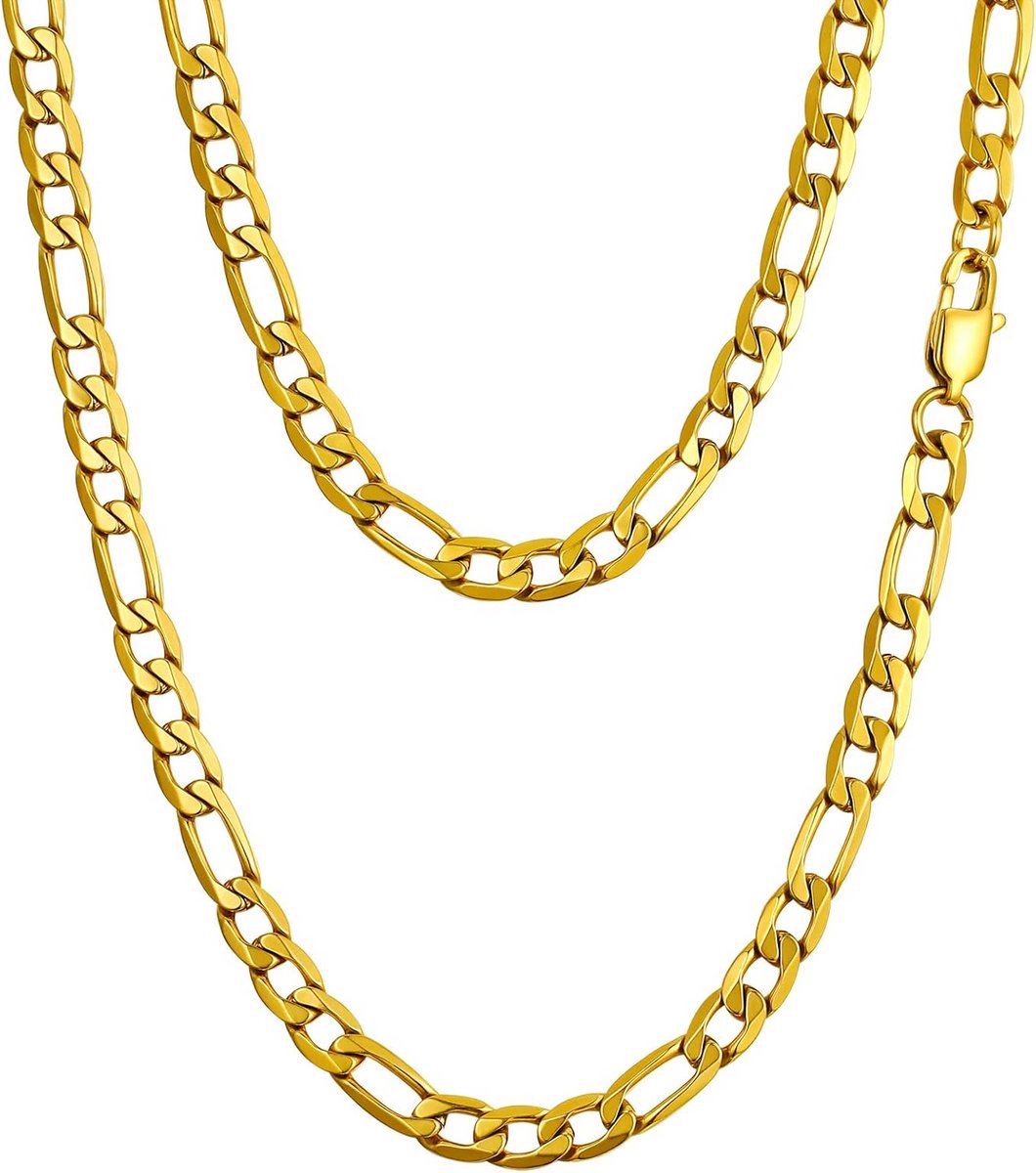 Klassieke Figaro Ketting Heren Dames Roestvrij Staal of Goudkleurig Mode Sieraad