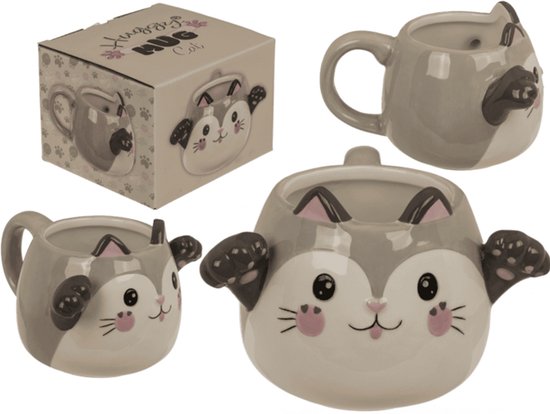 LolaPix Mok met kattenmotief, anime-stijl, originele mokken om cadeau te geven, cadeaus voor kattenliefhebbers, anime-mok, zwarte kat